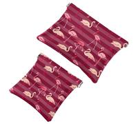 2 bolsas de cosméticos de bolsillo de jardín tropical de cactus de acuarela, bolsa de maquillaje de cierre automático, portátil, sin cremallera, mini bolsa de maquillaje de viaje para auriculares,