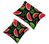 2 bolsas de cosméticos de bolsillo Fresh Watermelon-2168 para bolsos, bolsa de maquillaje impermeable, bolsa de cosméticos portátil, sin cremallera, multicolor, (Multicolor 03), A:7.1x5.8in/18x14.8cm