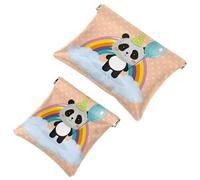 2 bolsas de cosméticos de bolsillo para apretar, lindo zorro buenas noches, impermeable, bolsa de maquillaje de viaje, sin cremallera, mini bolsa de maquillaje para almacenamiento de cosméticos y