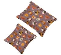 2 bolsas de cosméticos de bolsillo para apretar, lindo zorro buenas noches, impermeable, bolsa de maquillaje de viaje, sin cremallera, mini bolsa de maquillaje para almacenamiento de cosméticos y