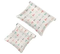 2 bolsas de cosméticos de bolsillo para pintura de amapolas, bolsa de maquillaje de metralla de cierre automático, portátil, sin cremallera, mini bolsa de maquillaje de viaje para auriculares,