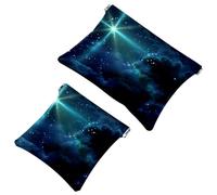 2 bolsas de cosméticos de bolsillo para pintura de fútbol, bolsa de maquillaje de metralla de cierre automático, portátil, sin cremallera, mini bolsa de maquillaje de viaje para auriculares, moneda,