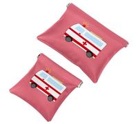2 bolsas de cosméticos de bolsillo para pintura de fútbol, bolsa de maquillaje de metralla de cierre automático, portátil, sin cremallera, mini bolsa de maquillaje de viaje para auriculares, moneda,