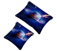 2 bolsas de cosméticos de bolsillo para pintura de fútbol, bolsa de maquillaje de metralla de cierre automático, portátil, sin cremallera, mini bolsa de maquillaje de viaje para auriculares, moneda,