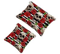 2 bolsas de cosméticos de bolsillo Space Race Space, bolsa de maquillaje de metralla de cierre automático, portátil, sin cremallera, mini bolsa de maquillaje de viaje para auriculares, moneda, lápiz