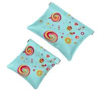 2 bolsas de cosméticos de bolsillo verde con patrón de balones de fútbol, bolsa de maquillaje de metralla de cierre automático, portátil, sin cremallera, mini bolsa de maquillaje de viaje para