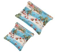 2 bolsas de cosméticos de Papá Noel bajo el árbol de coco, 254 bolsillos para bolsos, bolsa de maquillaje impermeable, bolsa de cosméticos portátil, sin cremallera, Multicolor 05, A：7.1x5.8in