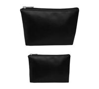 2 bolsas de cosméticos de piel, bolsa de cosméticos para mujer, bolsa de cosméticos pequeña, bolsa de cosméticos con cremallera, bolsa de cosméticos de viaje, bolsa de cosméticos plana para mujer,