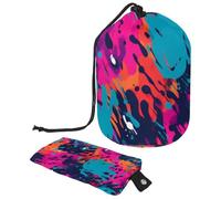 2 bolsas de cosméticos de viaje, bolsas de maquillaje de gran capacidad, suaves, impermeables, portátiles, con cordón, diseño abstracto de graffiti, huellas de huellas, Art Abstract Graffiti Paw