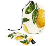 2 bolsas de cosméticos de viaje, bolsas de maquillaje de gran capacidad, suaves, impermeables, portátiles, con cordón, color amarillo, fruta cítrica, limón, Amarillo fruta cítrica limón,