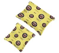 2 bolsas de cosméticos divertidas con diseño de "Take the Bull by The Horns", bolsa de maquillaje con cierre automático, portátil, sin cremallera, mini bolsa de maquillaje de viaje para monedas,