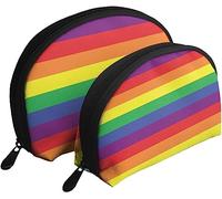 2 Bolsas de cosméticos LGBT Rainbow Pride Stripes Bolsa de Maquillaje de Viaje Shell Neceser Bolso de Mujer