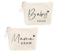2 bolsas de cosméticos para mamá para el nacimiento del bebé, bolsas de cosméticos para futuras mamás y madres, bolsas con cremallera, regalos para baby shower, bolsa de maquillaje, nueva madre