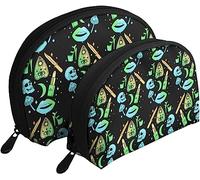 2 Bolsas de cosméticos Pastel Goth Witch Creepy Halloween Bolsa de Maquillaje de Viaje Shell Neceser Bolso de Mujer