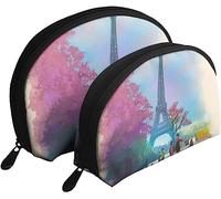 2 Bolsas de cosméticos Primavera Torre Eiffel Francia Bolsa de Maquillaje de Viaje Shell Neceser Bolso de Mujer