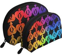 2 Bolsas de cosméticos Queen of Spades Poker Bolsa de Maquillaje de Viaje Shell Neceser Bolso de Mujer