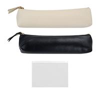 2 Bolsas de lápices y 1 Bolsa de Archivo A5, Estuche portátil en Blanco y Negro, Estuche de Gran Capacidad con Cremallera de Metal, Adecuado para la Escuela Secundaria