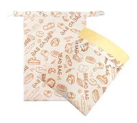 2 bolsas de lino para pan 30 x 43 cm reutilizables con hebilla de gran capacidad perfectas para pan de masa madre y para regalar. Ideales para casero.
