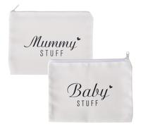 2 bolsas de lona con cremallera, para bebés y madres, regalos de embarazo para baby shower, bolsa de cosméticos con cremallera, bolsas de cosméticos de tela de lino con cremallera, bolsas de regalo