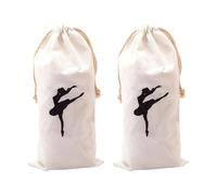 2 bolsas de lona para zapatos de ballet para mujer, bolsas de algodón con cordón, bolsa de almacenamiento de zapatos, bolsas de baile personalizadas, mochila de ballet portátil, mochila de ballet
