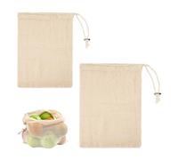 2 bolsas de malla de algodón, bolsas de malla para frutas, bolsas de frijoles, bolsas reutilizables con cordón, bolsas de almacenamiento de malla para cocinar bolsas de alimentos