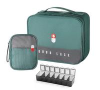 2 bolsas de medicamentos de gran capacidad bolsa de emergencia médica vacía bolsa de almacenamiento portátil para medicamentos para el hogar, oficina, viajes, verde, medium, Médico