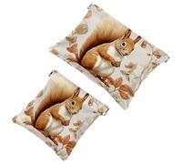 2 bolsas de metralla para bolso, bolsa de maquillaje impermeable con diseño de ardilla de flor azul, bolsa portátil para regalos de mujer, multicolor, (Multicolor 03), A：7.1x5.8in/18x14.8cm，B