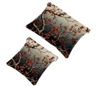 2 bolsas de metralla para bolso, bolsa de maquillaje impermeable con flores coloridas, ardilla gorda 1354, bolsa portátil para regalos de mujer, Multicolor 07, A：7.1x5.8in/18x14.8cm，B:4.7x4.5in