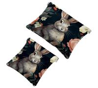 2 bolsas de metralla para bolso, bolsa de maquillaje impermeable Lovely Rabbits-133, bolsa portátil para regalos de mujer, Multicolor 06, A：7.1x5.8in/18x14.8cm，B:4.7x4.5in/12x11.5cm