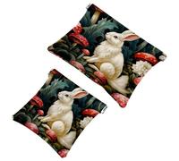 2 bolsas de metralla para bolso, bolsa de maquillaje impermeable Lovely Rabbits-133, bolsa portátil para regalos de mujer, Multicolor 05, A：7.1x5.8in/18x14.8cm，B:4.7x4.5in/12x11.5cm