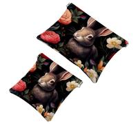 2 bolsas de metralla para bolso, bolsa de maquillaje impermeable Lovely Rabbits-133, bolsa portátil para regalos de mujer, Multicolor 07, A：7.1x5.8in/18x14.8cm，B:4.7x4.5in/12x11.5cm