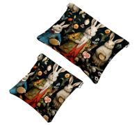 2 bolsas de metralla para bolso, bolsa de maquillaje impermeable Lovely Rabbits-166, bolsa portátil para regalos de mujer, Multicolor 09, A：7.1x5.8in/18x14.8cm，B:4.7x4.5in/12x11.5cm