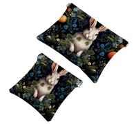 2 bolsas de metralla para bolso, bolsa de maquillaje impermeable Lovely Rabbits-166, bolsa portátil para regalos de mujer, multicolor 08, A：7.1x5.8in/18x14.8cm，B:4.7x4.5in/12x11.5cm