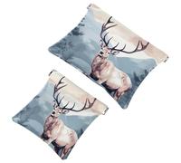 2 bolsas de metralla para bolso, bolsa de maquillaje impermeable Snow Mountain Deer-2113, bolsa portátil para regalos de mujer, multicolor 01, A：7.1x5.8in/18x14.8cm，B:4.7x4.5in/12x11.5cm