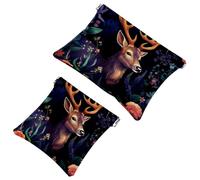 2 bolsas de metralla para bolso, bolsa de maquillaje impermeable Snow Mountain Deer-2113, bolsa portátil para regalos de mujer, Multicolor 02, A：7.1x5.8in/18x14.8cm，B:4.7x4.5in/12x11.5cm