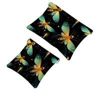 2 bolsas de metralla para bolso, luciérnagas por la noche, bolsa de maquillaje impermeable 1750, bolsa portátil para regalos de mujer, multicolor, (Multicolor 05), A：7.1x5.8in/18x14.8cm，B:4.7x4.5in