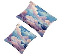 2 bolsas de metralla para bolso, multitud de estrellas de mar, bolsa de maquillaje impermeable 595, bolsa portátil para regalos de mujer, Multicolor 03, A：7.1x5.8in/18x14.8cm，B:4.7x4.5in/12x11.5cm