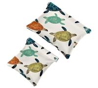 2 bolsas de metralla para bolso, multitud de tortugas marinas, bolsa de maquillaje impermeable 364, bolsa portátil para regalos de mujer, multicolor 07, A：7.1x5.8in/18x14.8cm，B:4.7x4.5in/12x11.5cm