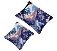 2 bolsas de metralla Starry Sky Art Girl-887: elegante bolsa de maquillaje para elegancia diaria, multicolor, A：7.1x5.8in/18x14.8cm，B:4.7x4.5in/12x11.5cm