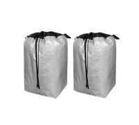 2 bolsas de mudanza extra grandes y duraderas con asas pequeñas, bolsa de embalaje tejida impermeable y gruesa con cordón, bolsa de almacenamiento reutilizable y resistente (gris)