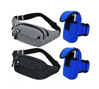 2 bolsas de mujer, 2 bolsas para el brazo, bolsas para correr, bolsas de deporte, bolsas ajustables, bolsas de viaje, Negro , talla única, moderno