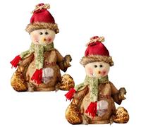 2 bolsas de Navidad 3D con forma de Papá Noel, alce y muñeco de nieve, bolsas de Navidad de tela ecológicas, utilizadas para almacenar dulces, pequeños u otros pequeños