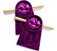 2 bolsas de ofrendas de iglesia con mango de madera, cesta de ofrendas para iglesias, suministros de comunión, color morado, 7, 87 x 14, 17 pulgadas