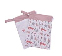 2 bolsas de pañales colgantes, bolsa de almacenamiento de ropa de bebé, impermeable, doble bolsillo, cierre de cremallera, accesorios para bebé, soporte apilable (gato)