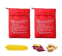 2 bolsas de patatas para microondas, bolsas de cocina, bolsas de patatas reutilizables para microondas, bolsas de patatas, utensilios de cocina para patatas al horno (rojo)