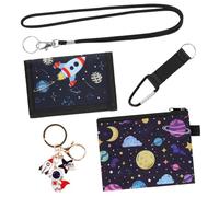 2 bolsas de pecho para niños con correa para el cuello y llavero, monederos para niños, diseño triple plegado, monedero, monedero, niños, adecuado para regalo de cumpleaños