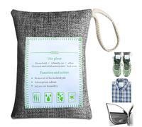 2 bolsas de purificación de aire natural | Absorbente de olores de carbón de bambú para el hogar y el coche | Eliminador de olores de armario, desodorante de habitación pequeña y ambientador de coche