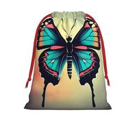 2 bolsas de regalo con cordón de varios tamaños, diseño de mariposas dibujadas a mano, bolsas de regalo de tela, para cumpleaños, regalos de vacaciones y mucho más