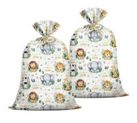 2 bolsas de regalo de plástico extra grandes para baby shower, 48 x 36 pulgadas, safari, animales de la selva, bolsas de regalo para baby shower, revelación de género, suministros de fiesta de
