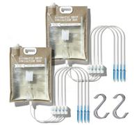 2 bolsas de riego por goteo para plantas de 6,5 l, bolsas de riego por goteo, con 4 interruptores de control ajustables y 2 ganchos en S, dispositivo de riego de plástico, sistema de riego automático